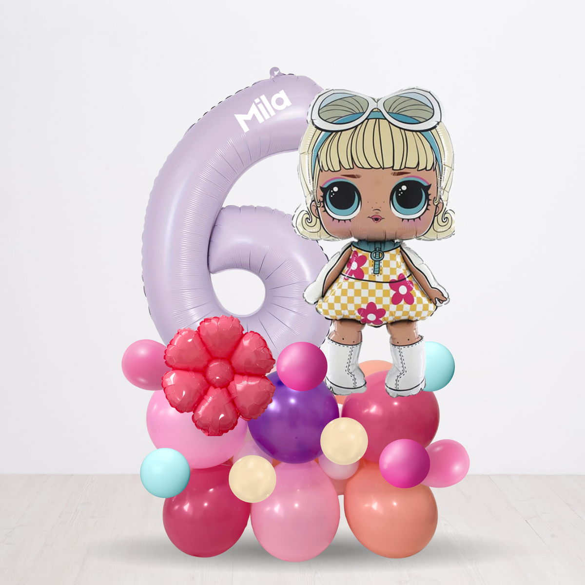 Personalised DIY lol doll balloon sculpture stack stand product photo
