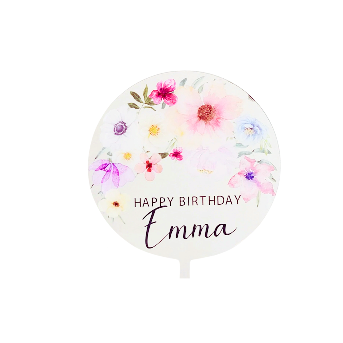 Personalised Floral flowers mother's day women girls Acrylic cake topper product photo 2