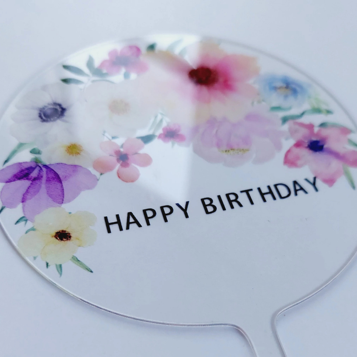 Personalised Floral flowers mother's day women girls Acrylic cake topper product photo 5
