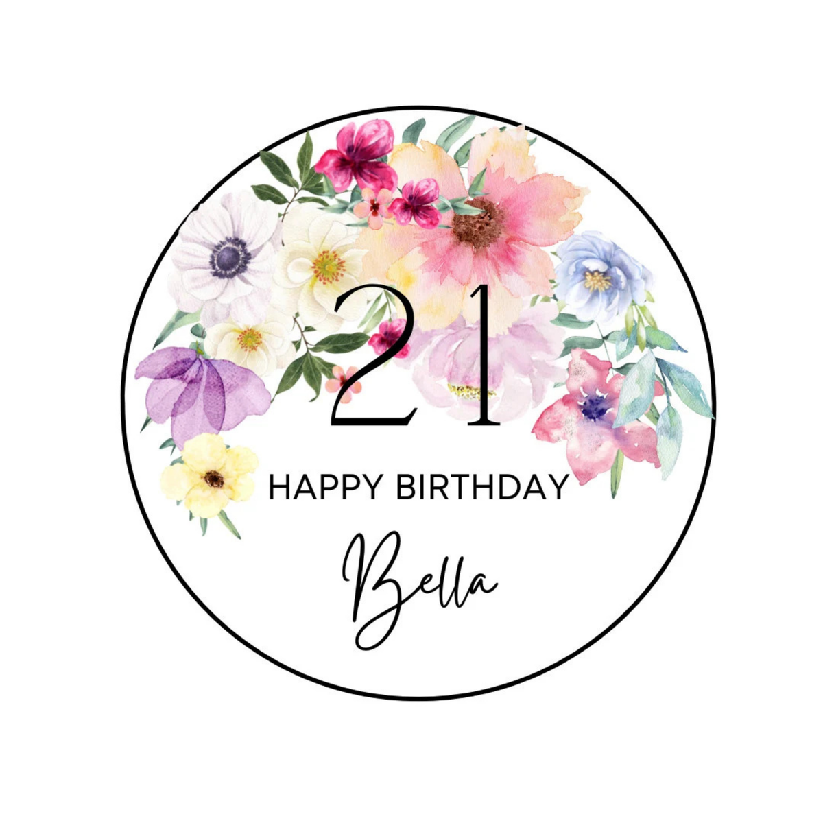 Personalised Floral flowers mother's day women girls Acrylic cake topper product photo 6