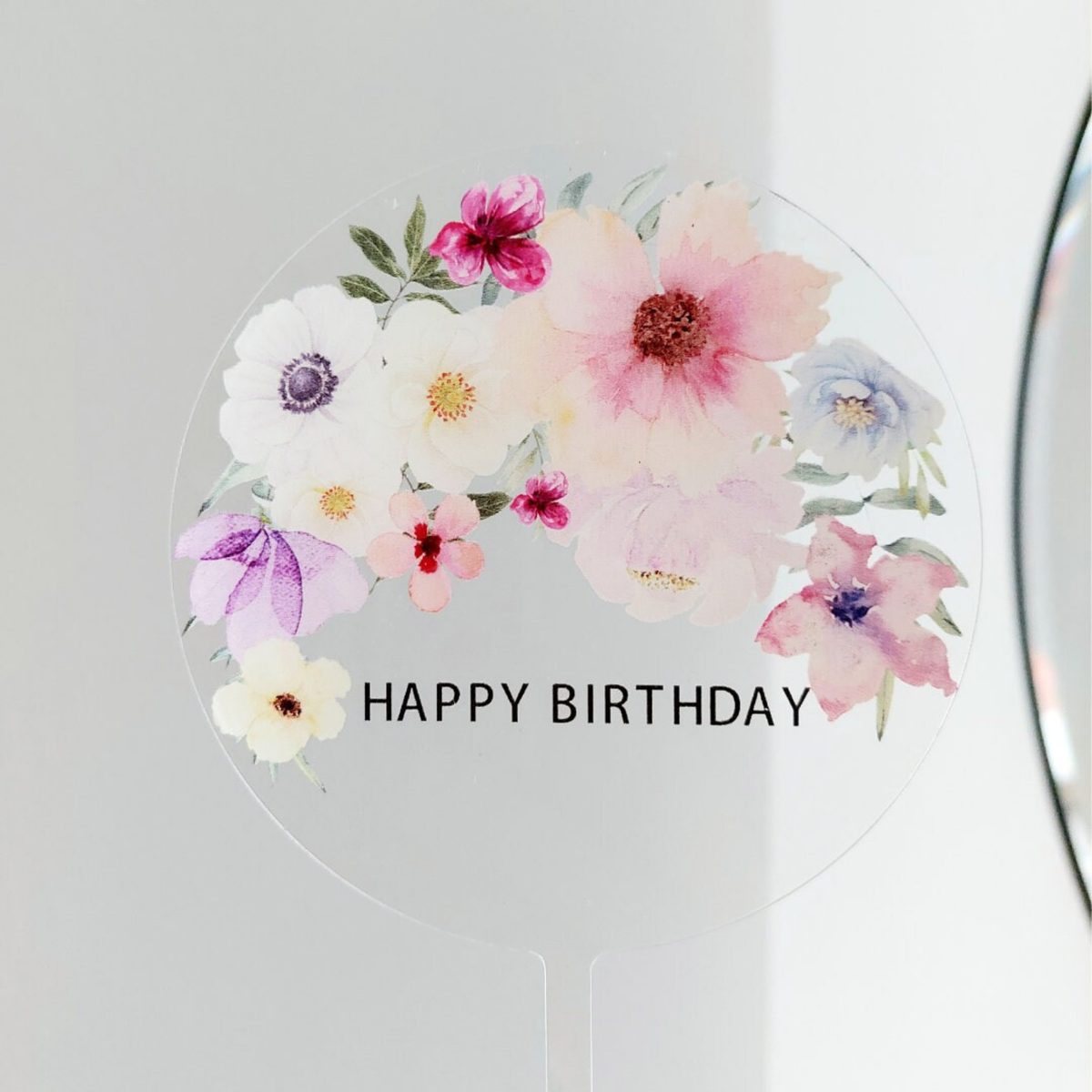 Personalised Floral flowers mother's day women girls Acrylic cake topper product photo 8
