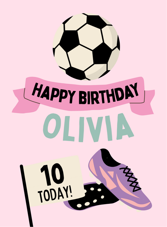 Personalised football birthday Greeting Cards product photo