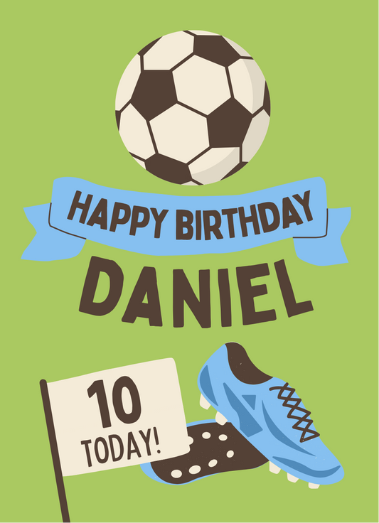 Personalised football birthday Greeting Cards product photo