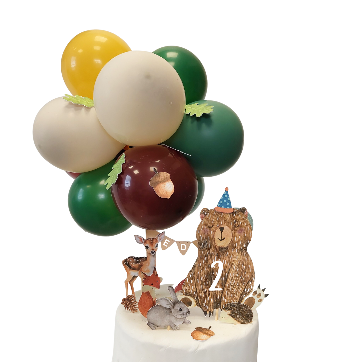 Personalised Woodland Bear Animal cake topper set product photo 9