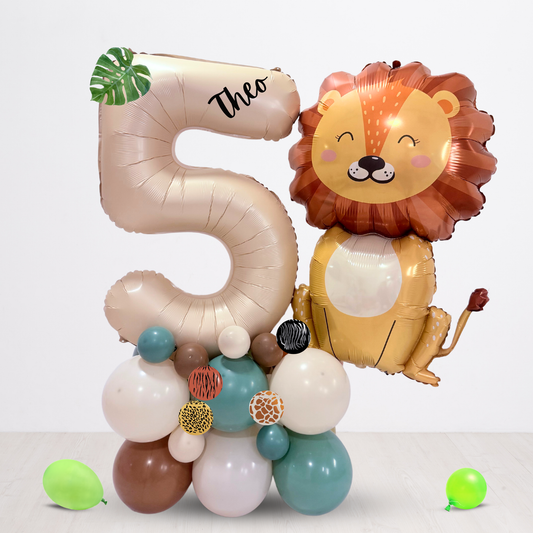 Personalised Girls boys children zoo animal lion big jungle safari balloon product photo