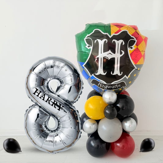 Personalised Harry Potter hogwarts movie Balloon bouquet stand display product photo