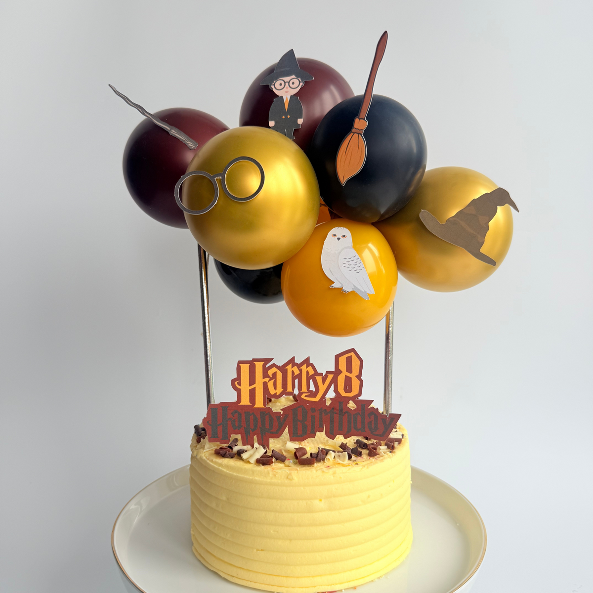 Personalised Harry potter style inspired magic themed balloon cake topper lifestyle photo