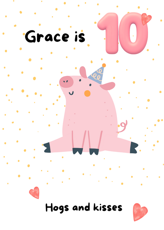 Personalised Hugs and Kisses birthday Greeting Cards product photo