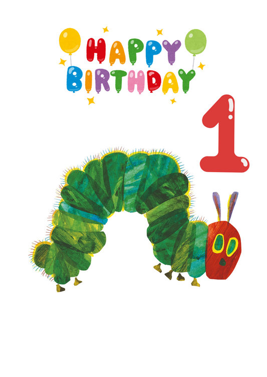 Personalised hungry caterpillar birthday Greeting Cards 1st 2nd birthdays product photo