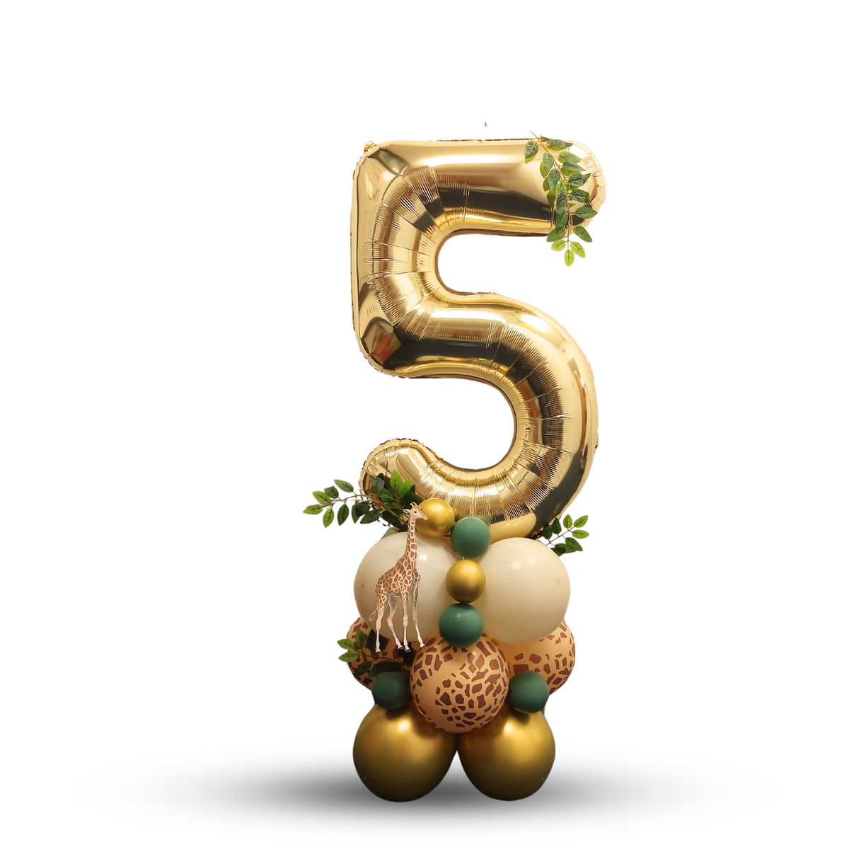 Personalised jungle safari wild animal zoo giraffe balloon stack bouquet product photo 7