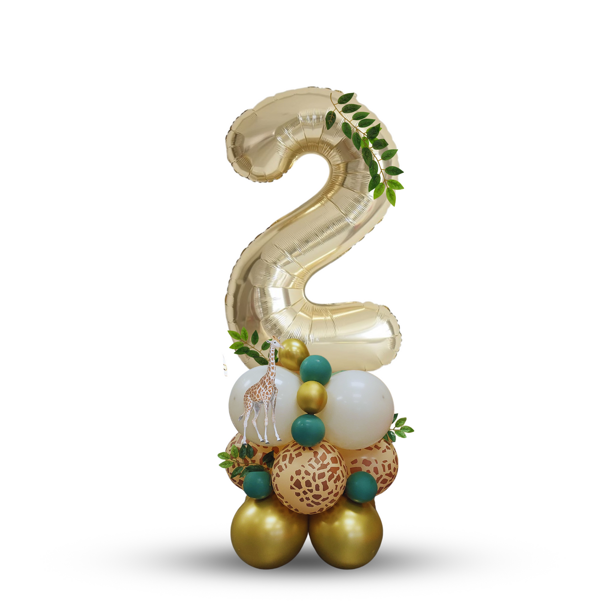 Personalised jungle safari wild animal zoo giraffe balloon stack bouquet product photo 8