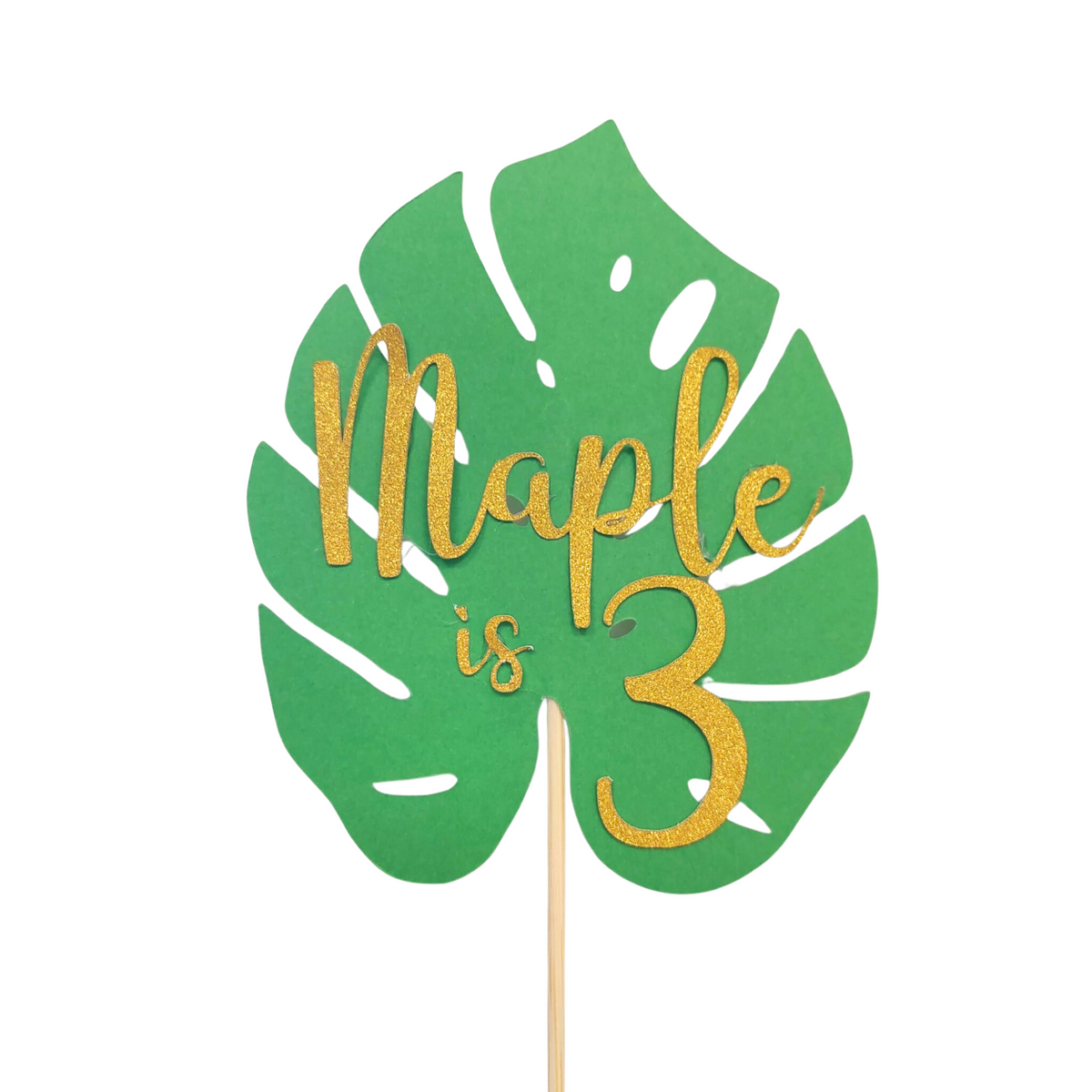 Personalised leaf Jungle Animal Birthday Cake Topper Set product photo 3