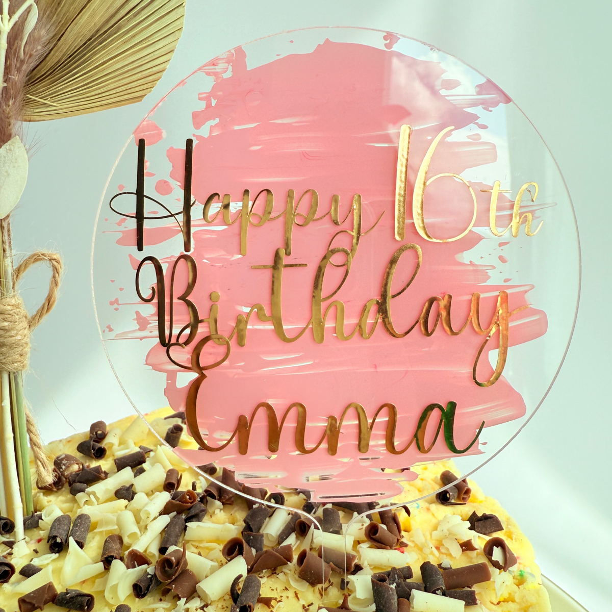 Personalised message round acrylic birthday cake decor Style 1 product photo 13