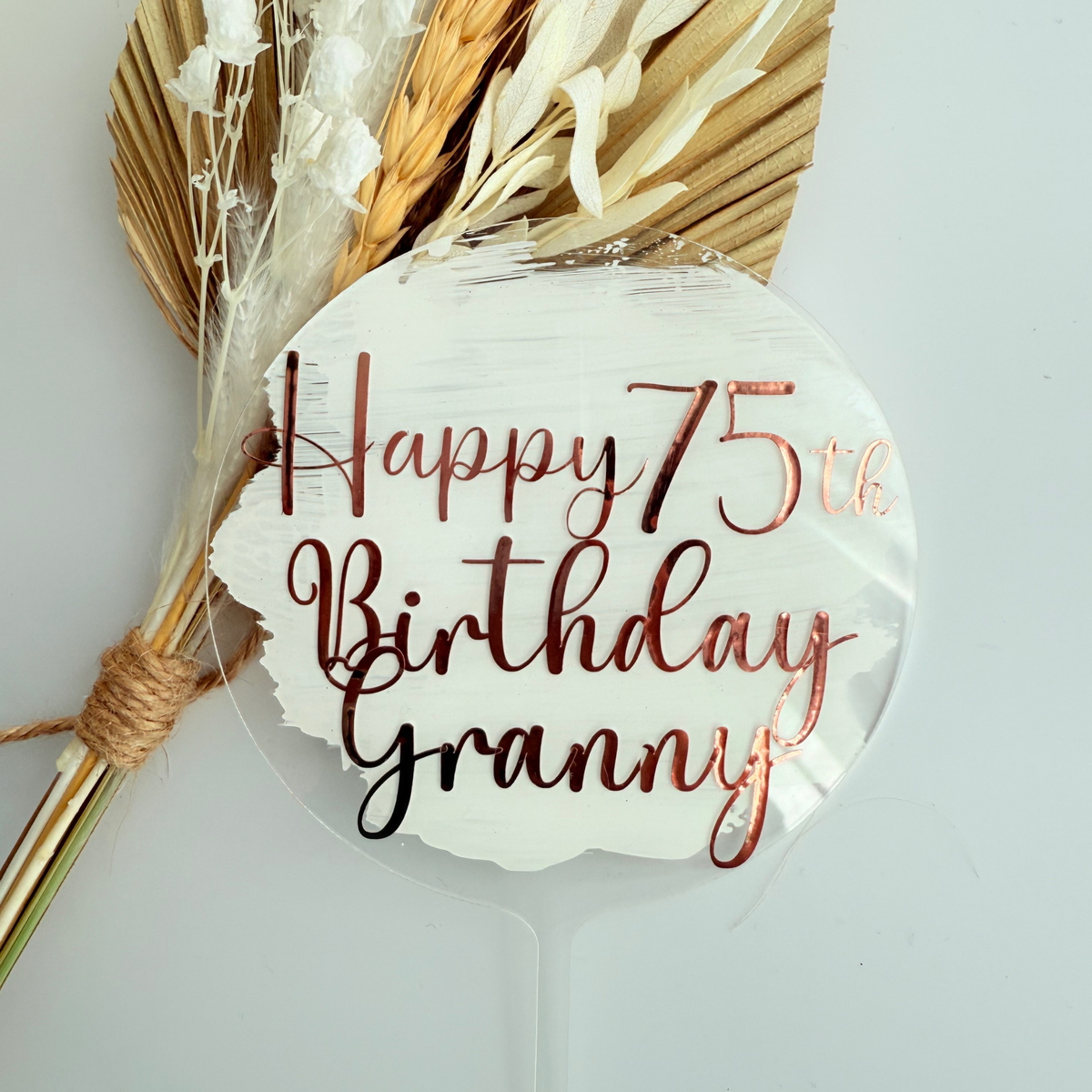 Personalised message round acrylic birthday cake decor Style 1 product photo 19