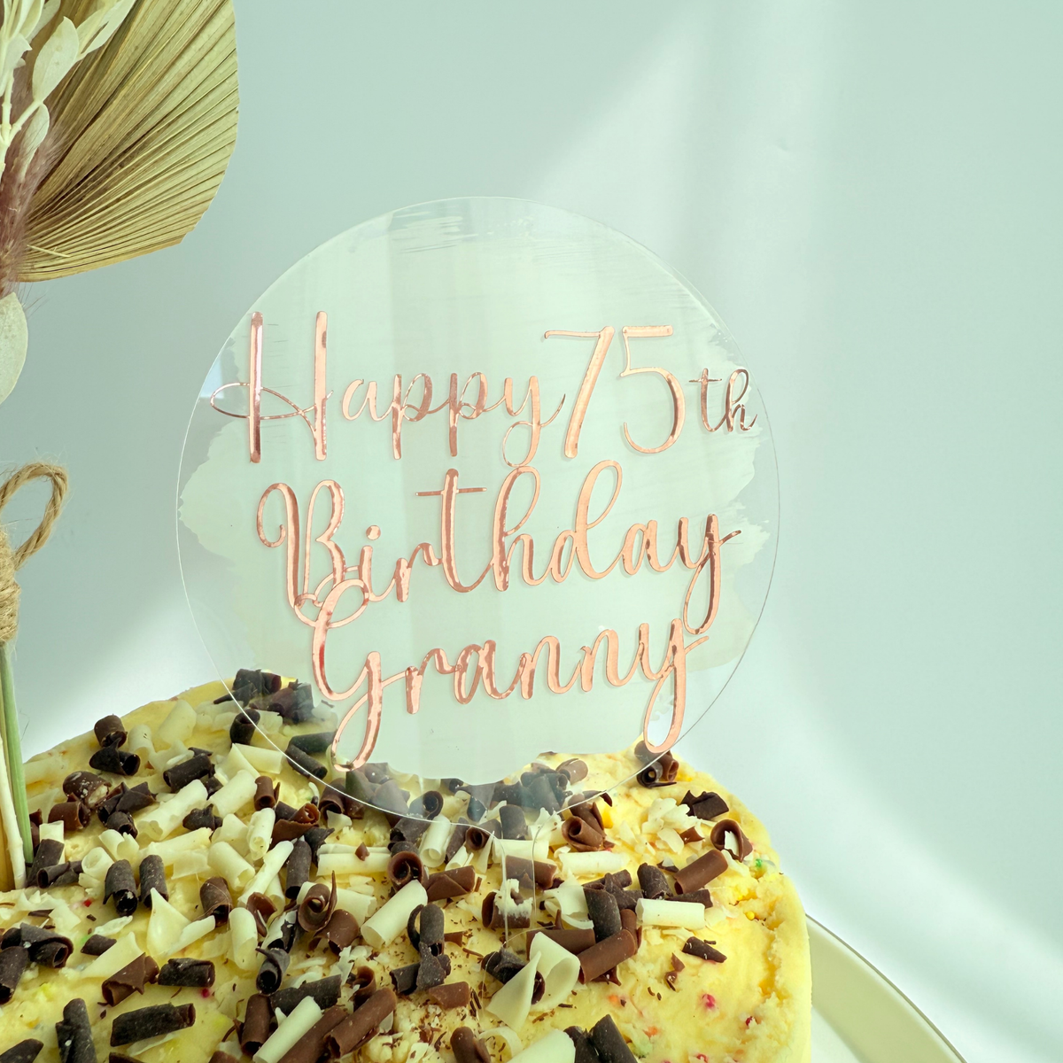 Personalised message round acrylic birthday cake decor Style 1 product photo 21