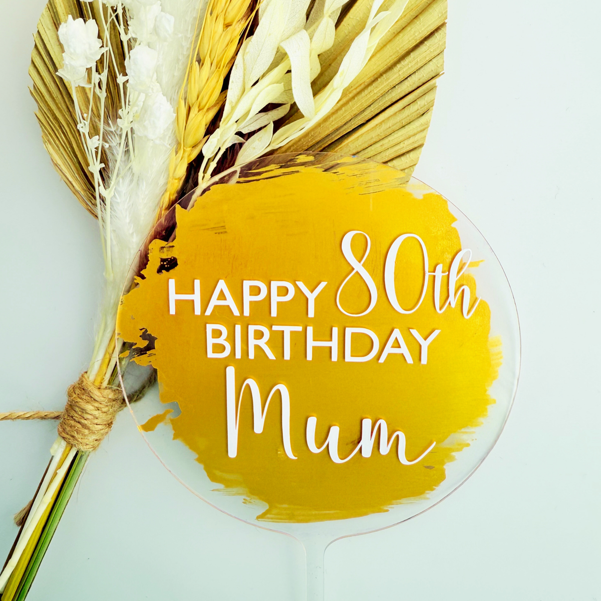 Personalised message round acrylic birthday cake decor Style 2 product photo 10