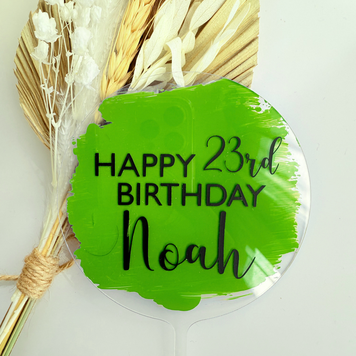 Personalised message round acrylic birthday cake decor Style 2 product photo 11