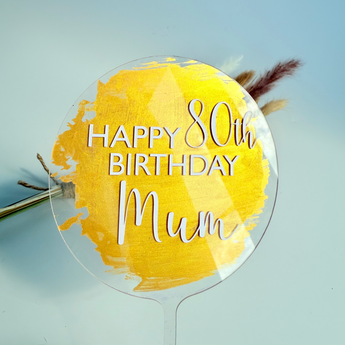 Personalised message round acrylic birthday cake decor Style 2 product photo 12
