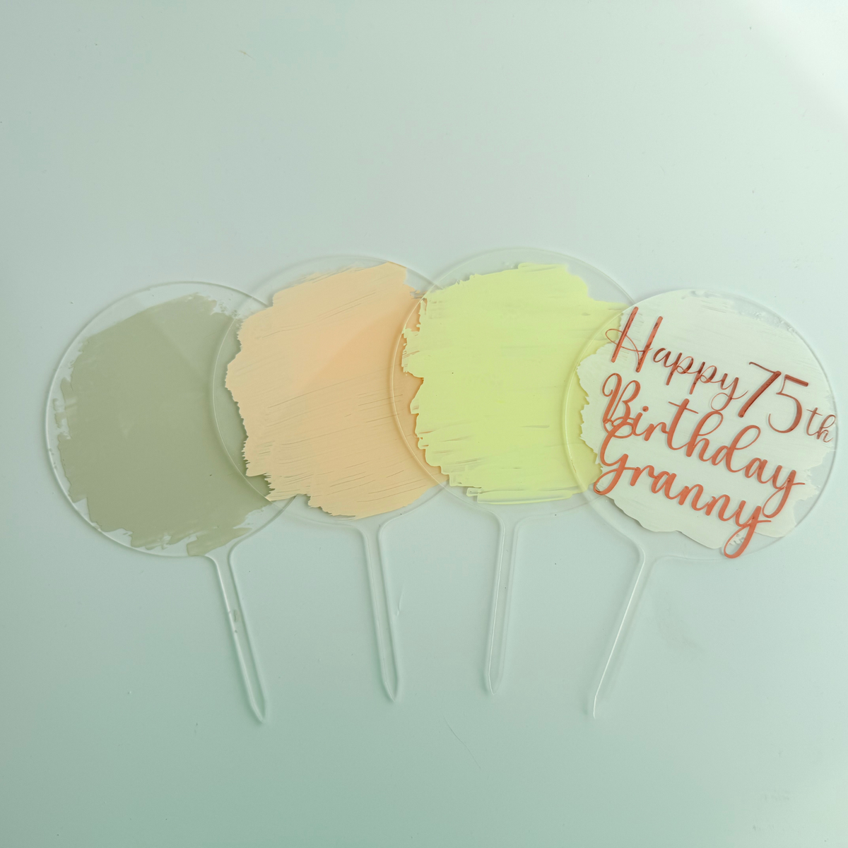 Personalised message round acrylic birthday cake decor Style 2 product photo 19