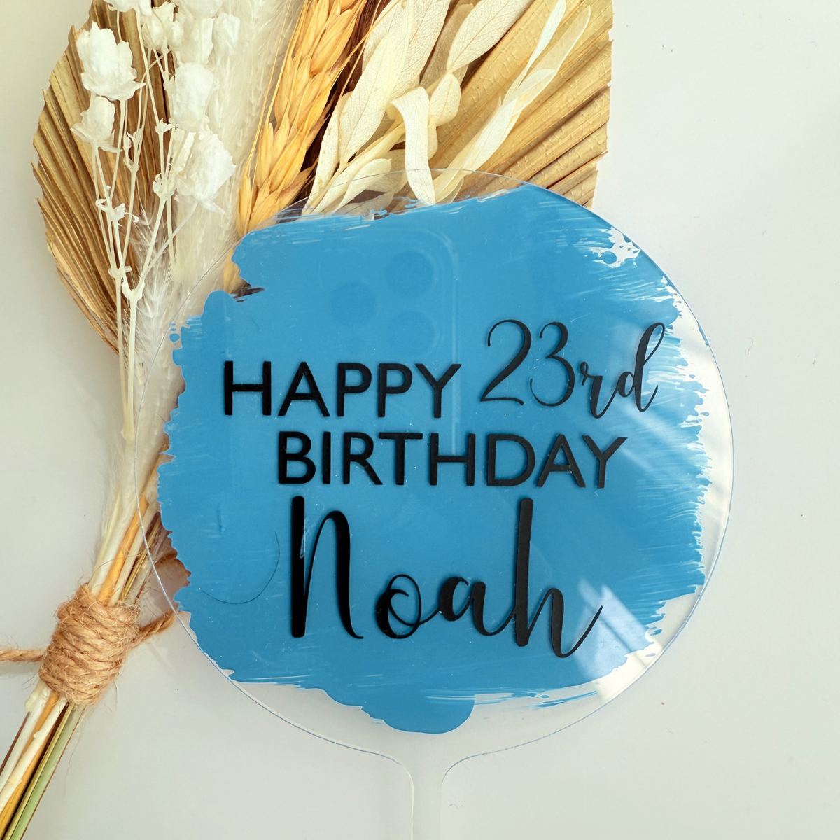 Personalised message round acrylic birthday cake decor Style 2 product photo 2
