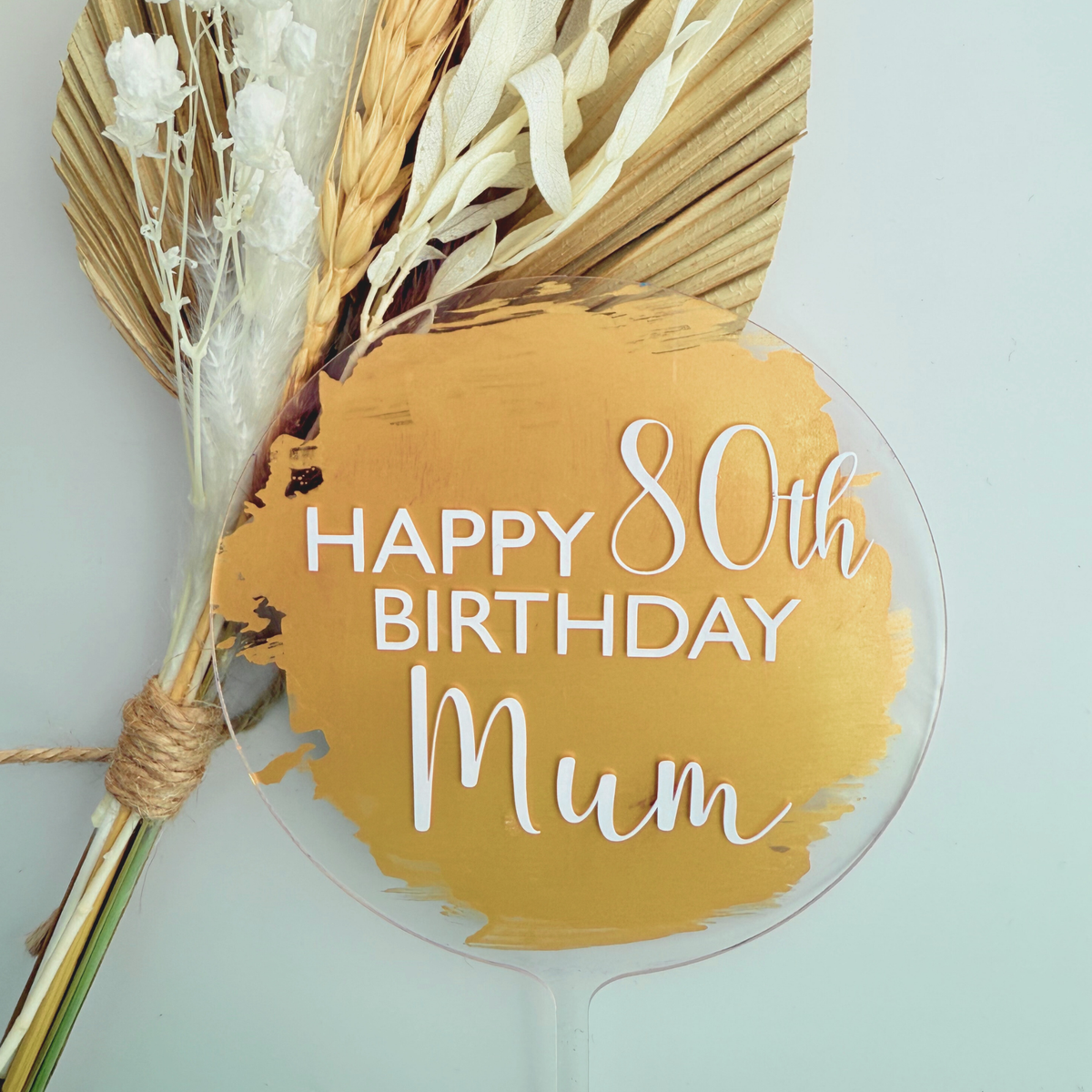 Personalised message round acrylic birthday cake decor Style 2 product photo 3