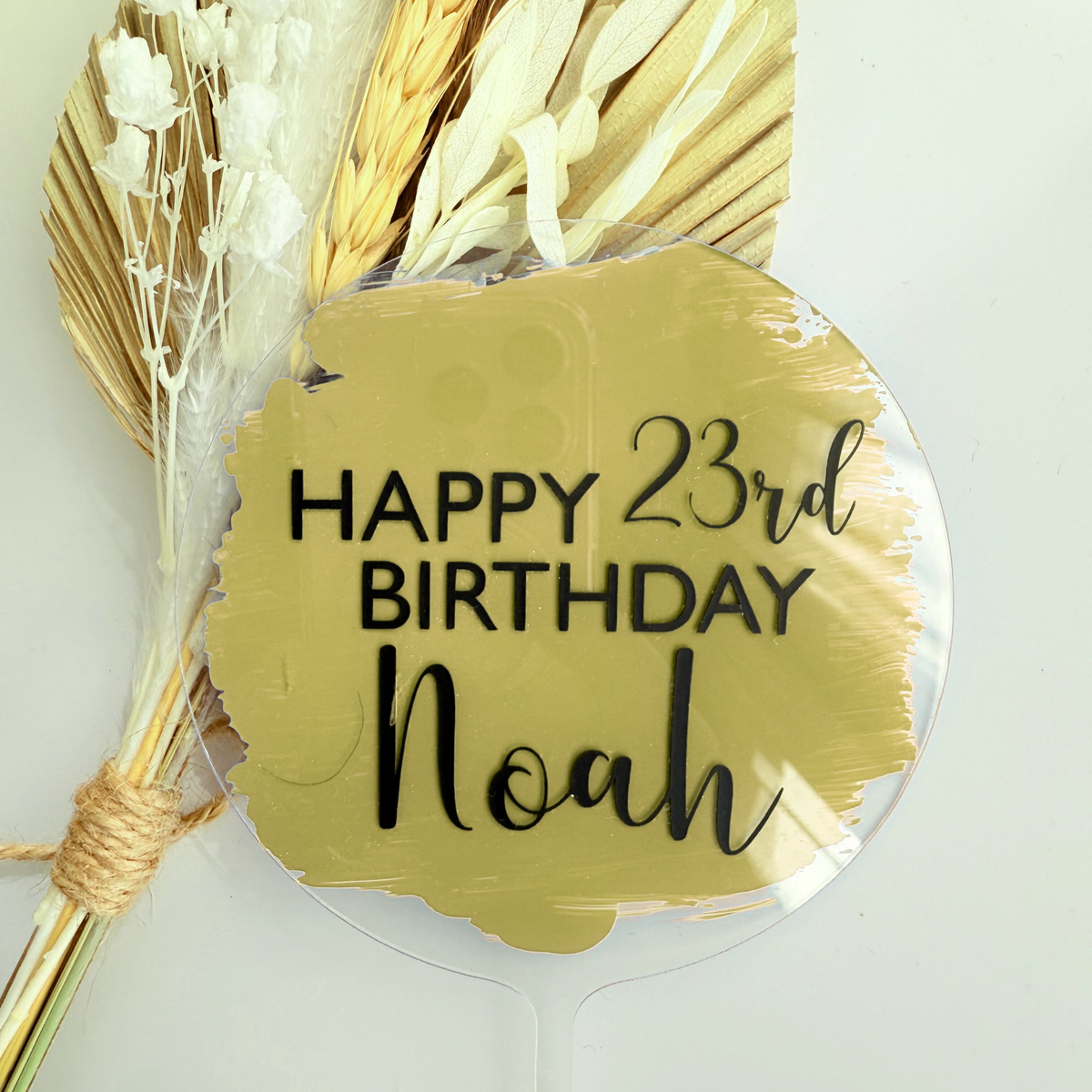 Personalised message round acrylic birthday cake decor Style 2 product photo 9