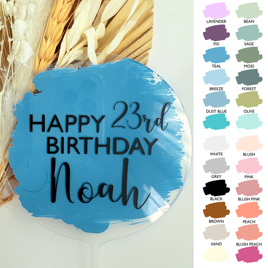 Personalised message round acrylic birthday cake decor Style 2 product photo