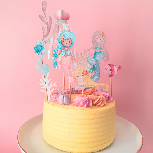 Personalised sparkly jellyfish whimsical Mermaid under the Sea Cake Toppers product photo