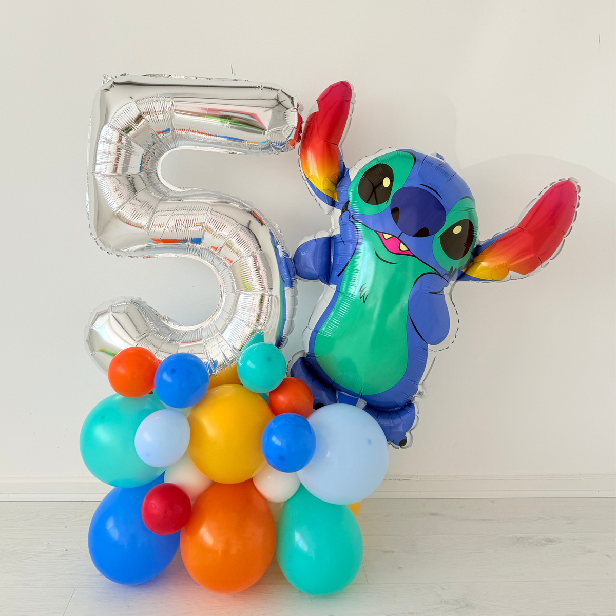 Personalised Stitch movie Balloon bouquet stand display product photo 2
