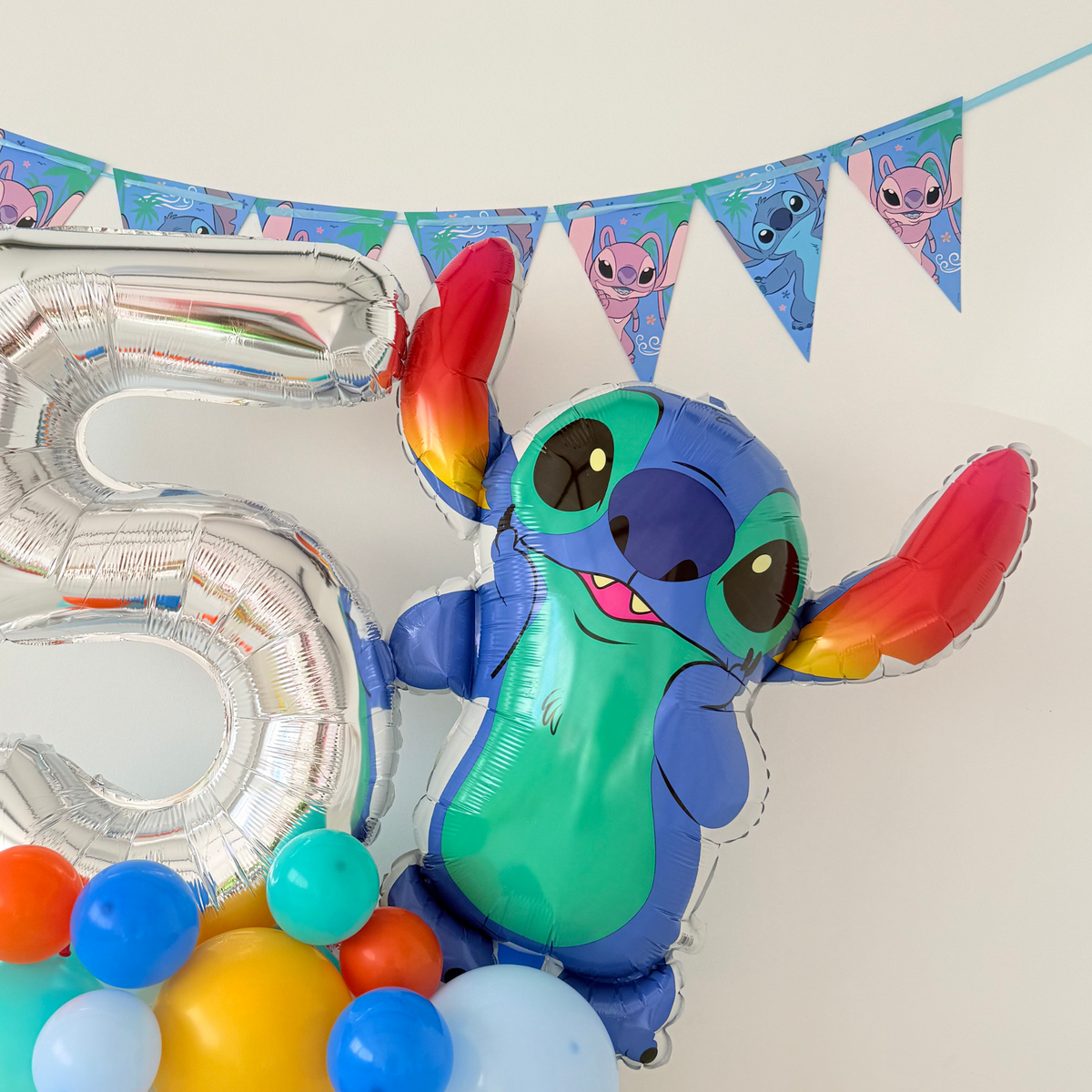 Personalised Stitch movie Balloon bouquet stand display product photo 5
