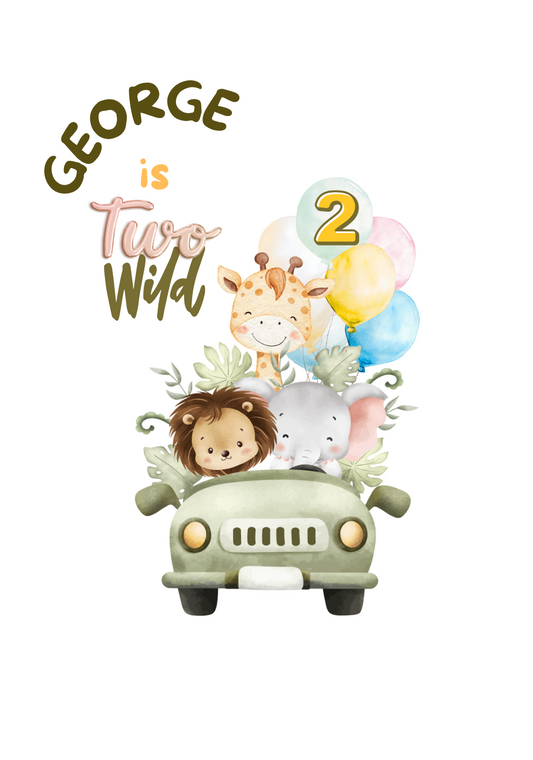 Personalised Wild One 1st 2nd birthday Greeting Cards for Boys product photo