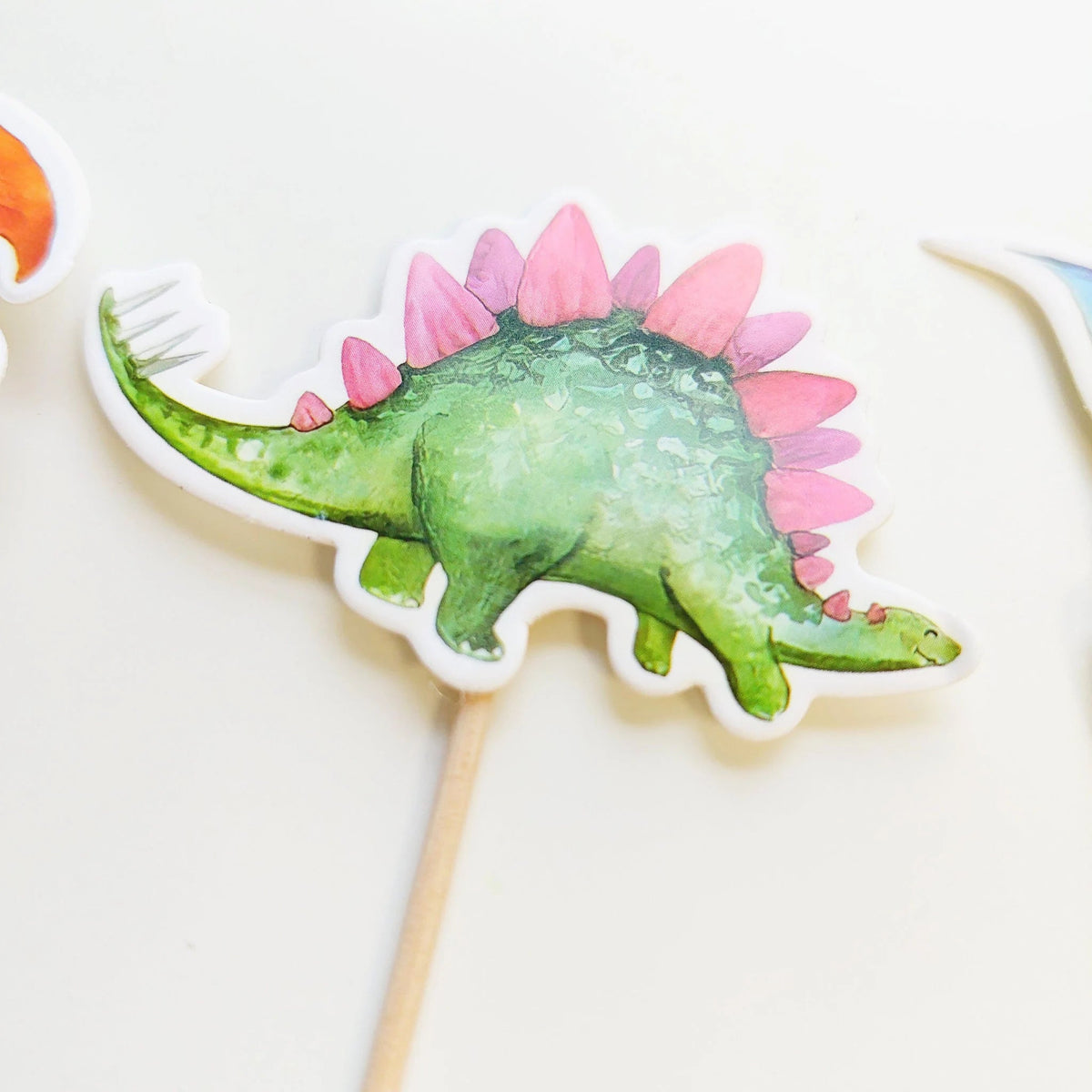 18pcs pastel Pink girls Dinosaurs Birthday cup Cake Topper set product photo 2