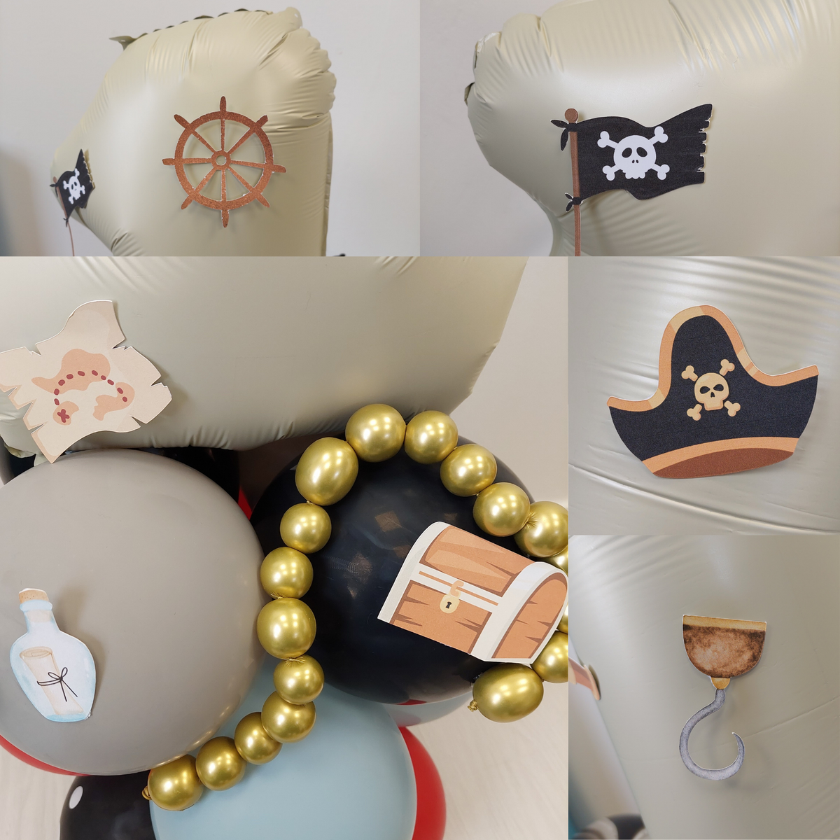 Pirate ship black octopus boys birthday balloon sculpture bouquet product photo 3