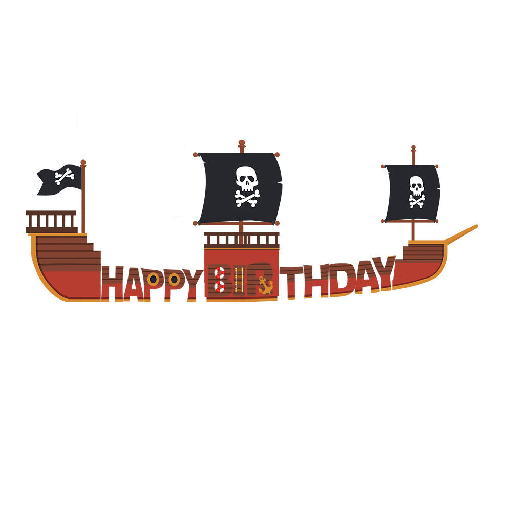 Pirate ship bunting banner product photo 2