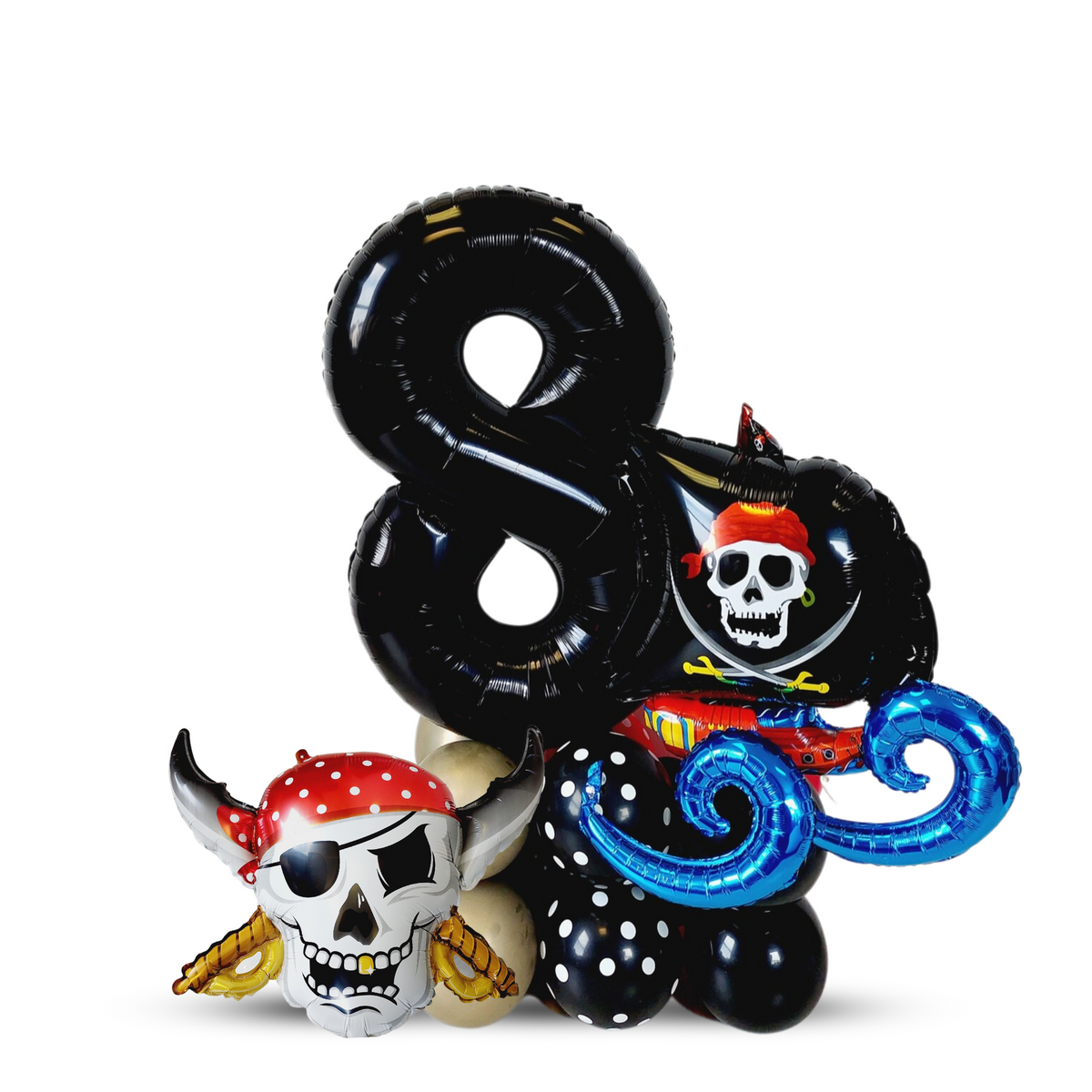 Pirates ship sea waves boys birthday balloon sculpture bouquet product photo 2