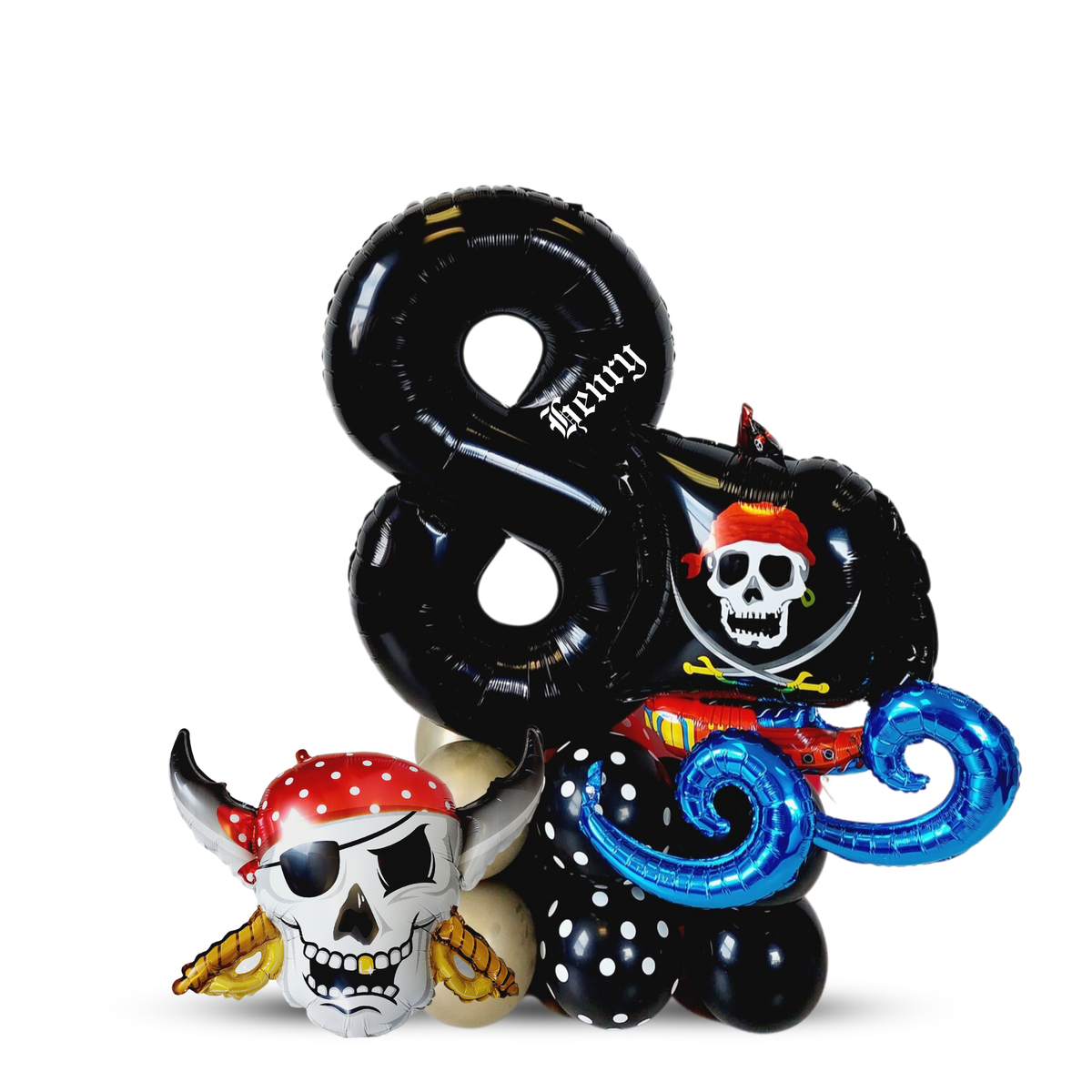 Pirates ship sea waves boys birthday balloon sculpture bouquet product photo 3