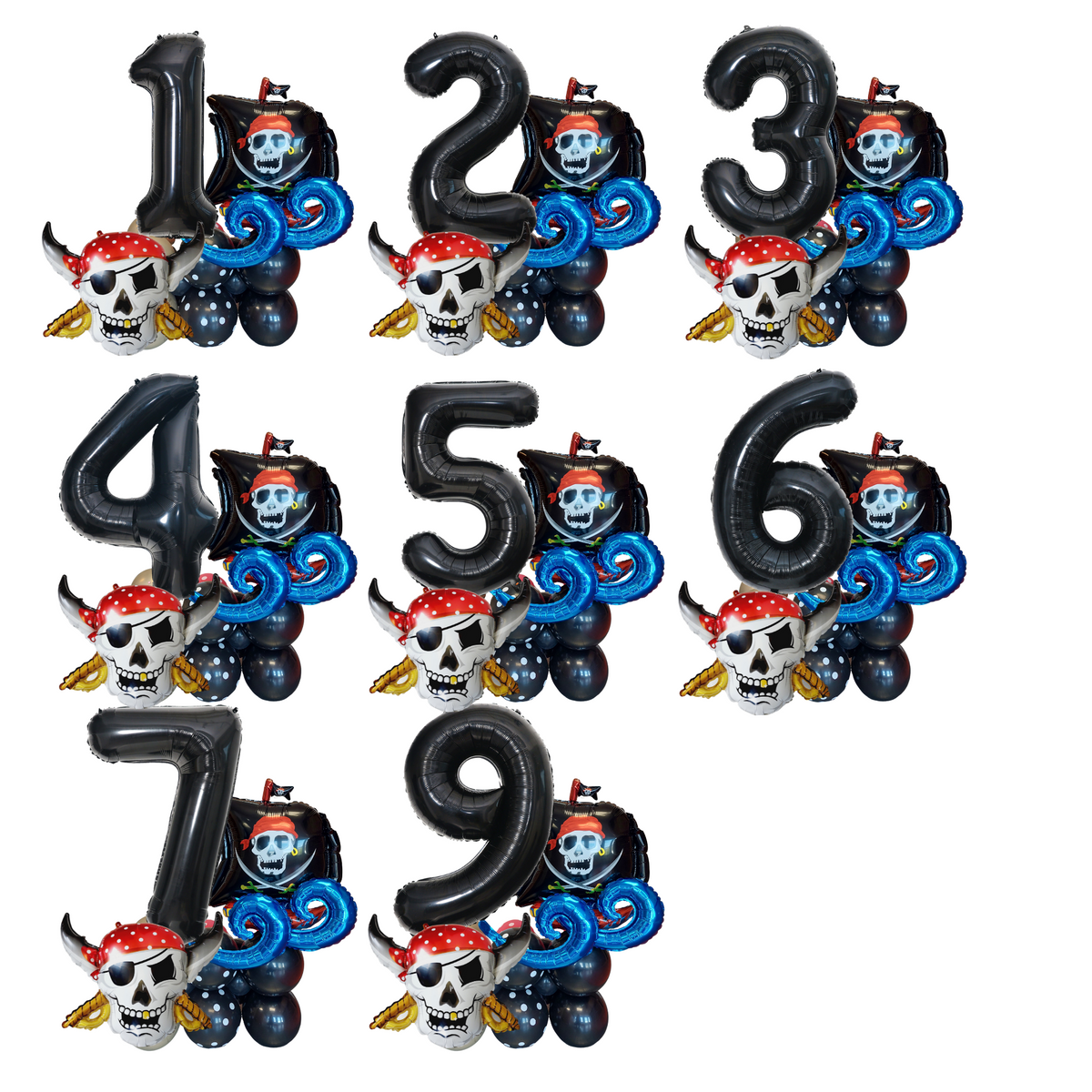 Pirates ship sea waves boys birthday balloon sculpture bouquet product photo 4