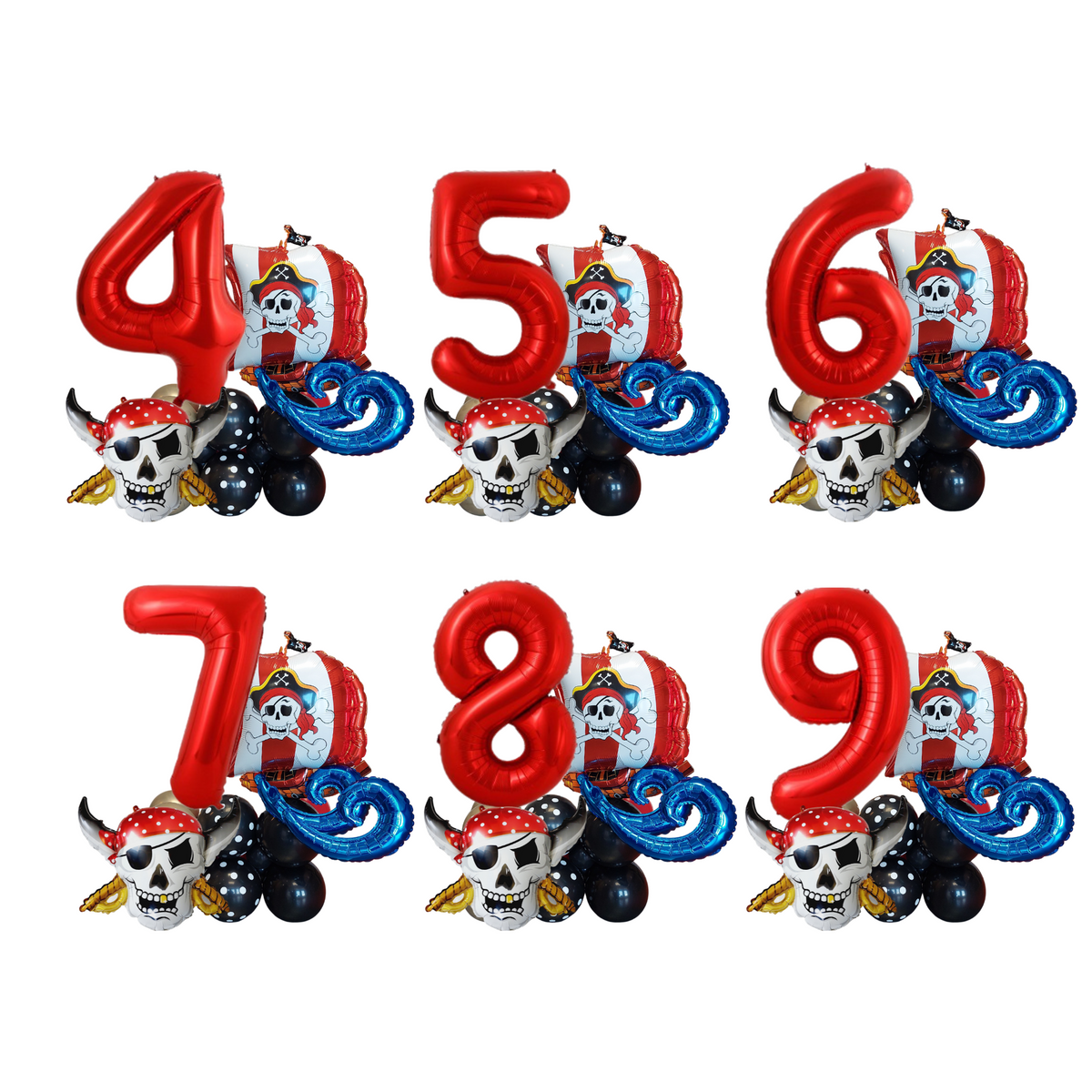 Pirates ship sea waves boys birthday balloon sculpture bouquet product photo 5