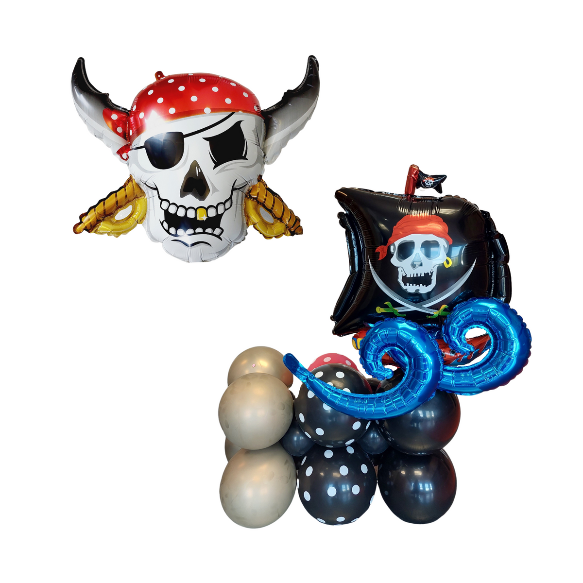 Pirates ship sea waves boys birthday balloon sculpture bouquet product photo 6