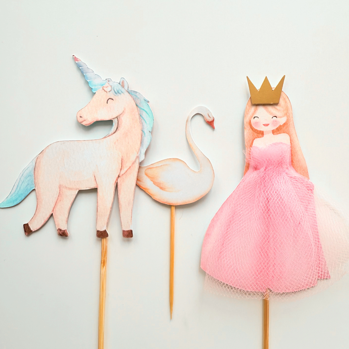 Personalised Princess & Castle Birthday Cake Topper girls birthday decor– Fairy Tale Theme product photo 5