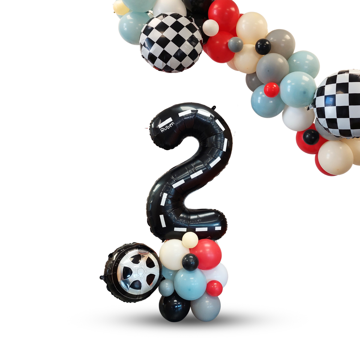 FAST one Two FAST Racing Car Birthday Balloon Bouquet Sculpture product photo 2
