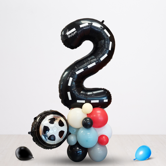 FAST one Two FAST Racing Car Birthday Balloon Bouquet Sculpture product photo