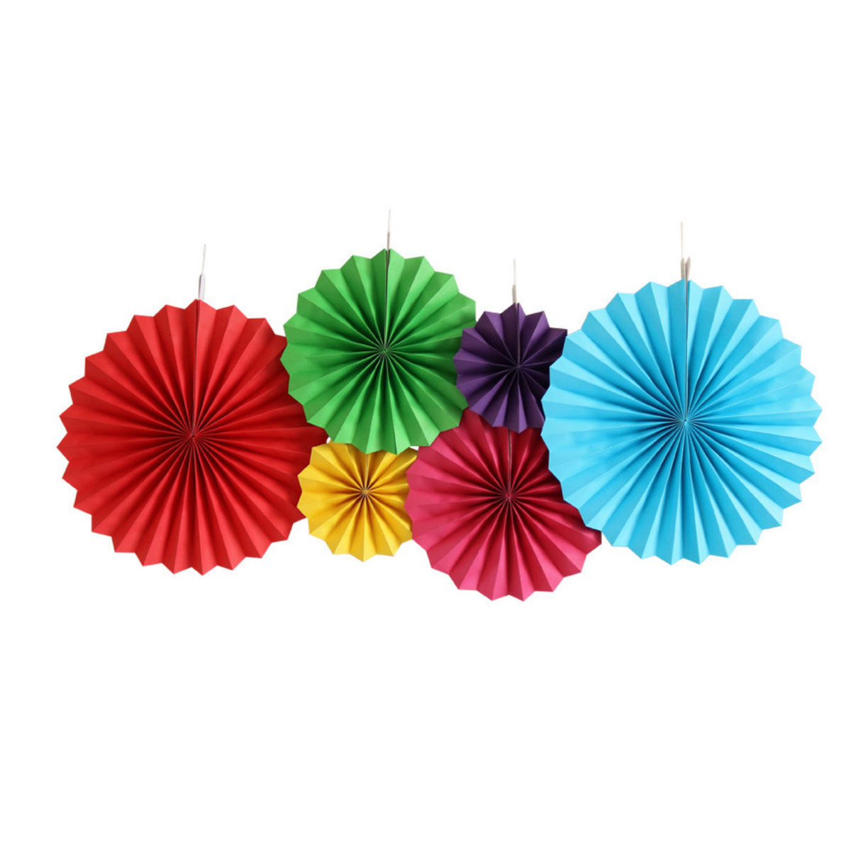 Rainbow multi colour Eco Paper fan decoration wedding women milestone birthday decoration product photo 2