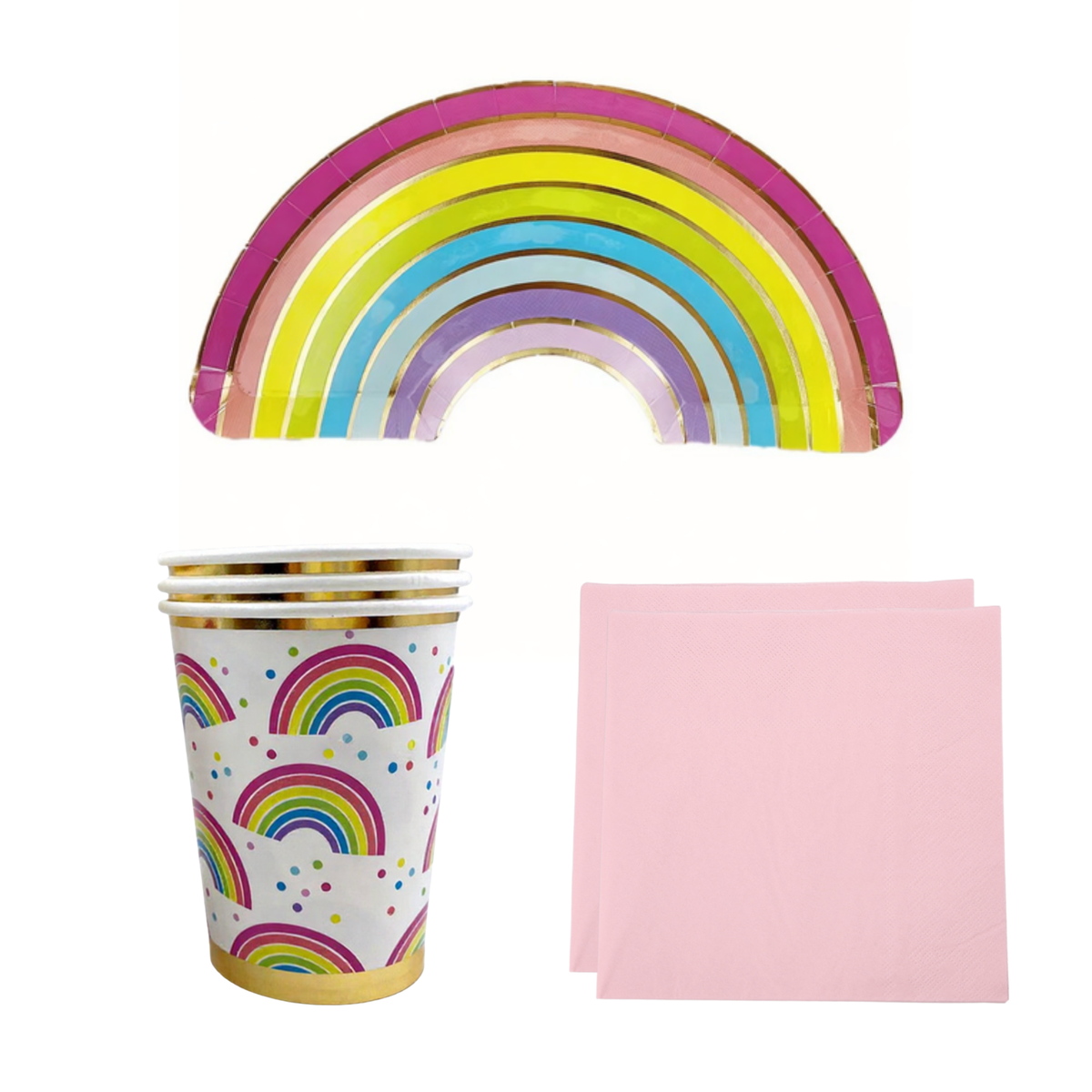 Rainbow Multi colour tableware set 10-pack product photo