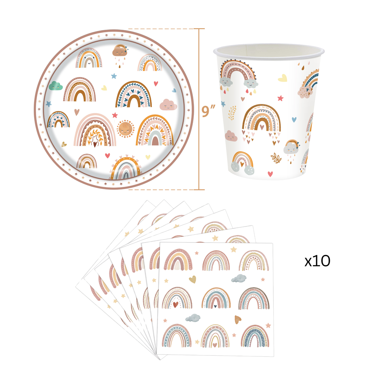 Rainbow tableware set 10-pack product photo 2