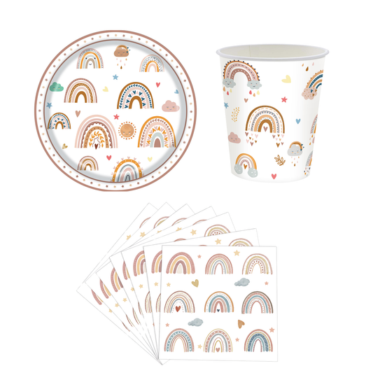 Rainbow tableware set 10-pack product photo