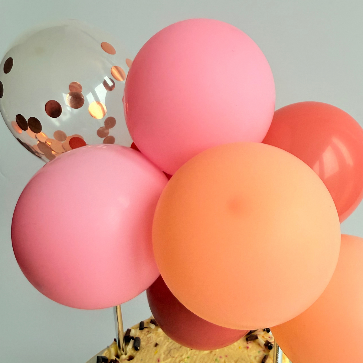 Rosegold pink blush balloon cake topper product photo 2