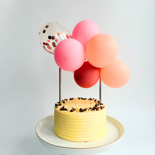 Rosegold pink blush balloon cake topper product photo