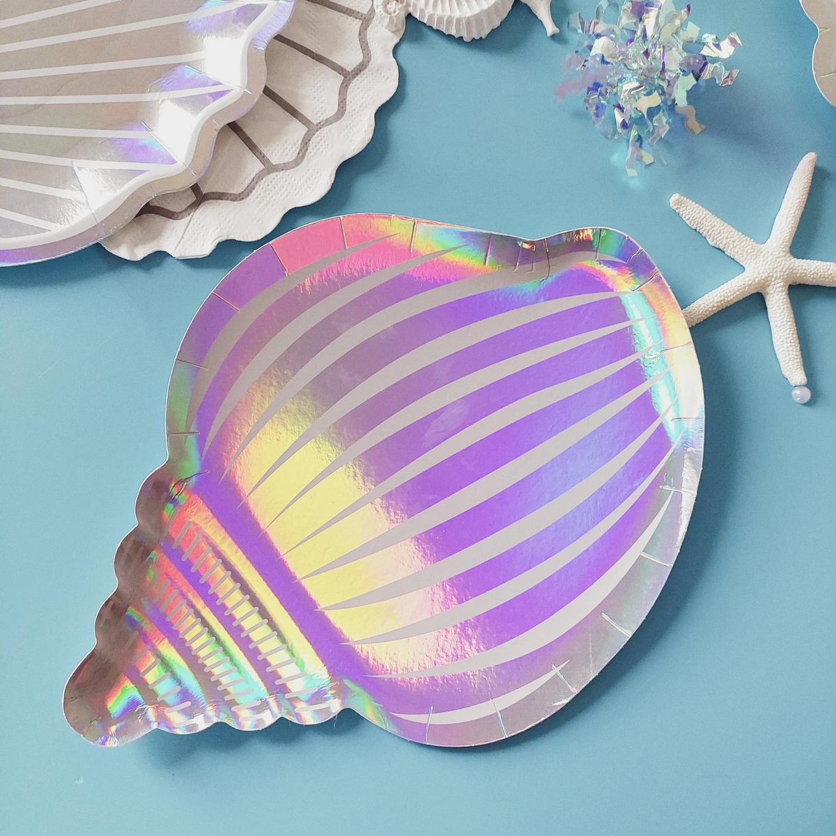 Under the sea shells mermaid party tableware kit product photo 3