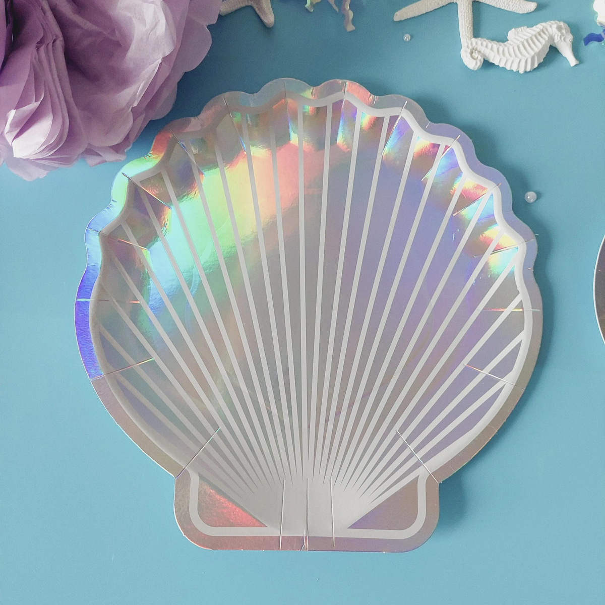 Under the sea shells mermaid party tableware kit product photo 4